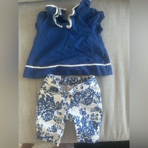 Janie and Jack blue top and bottom
